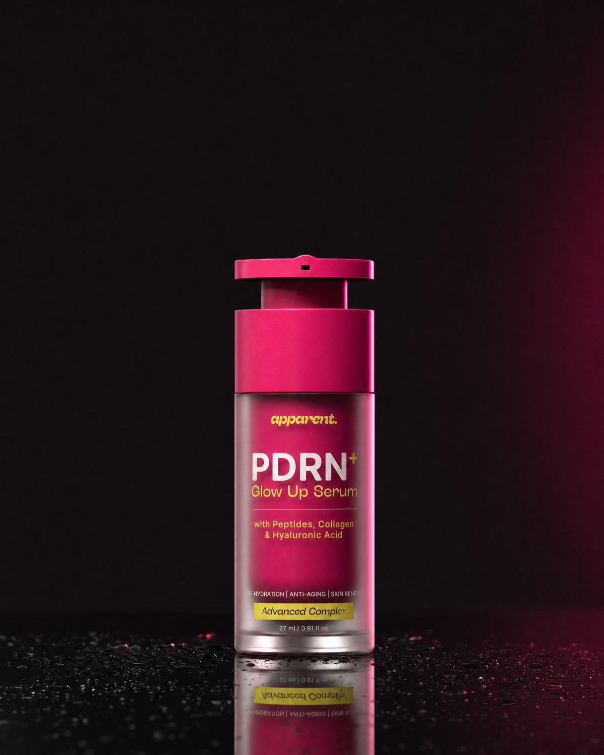 Apparent PDRN serum on black glass, Black Friday