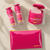 6-Week Glow Kit: two PDRN serums, Pore Refining Pads and cosmetic bag